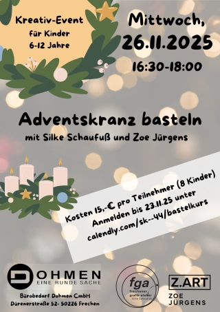 Flyer - Adventskranz Kinder-Workshop