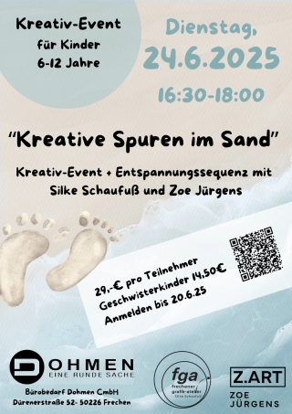 Flyer - Kreative Spuren im Sand