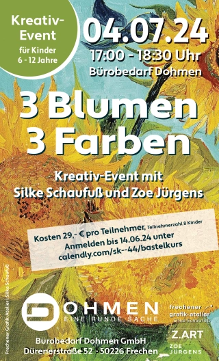 Flyer - 3 Blumen 3 Farben